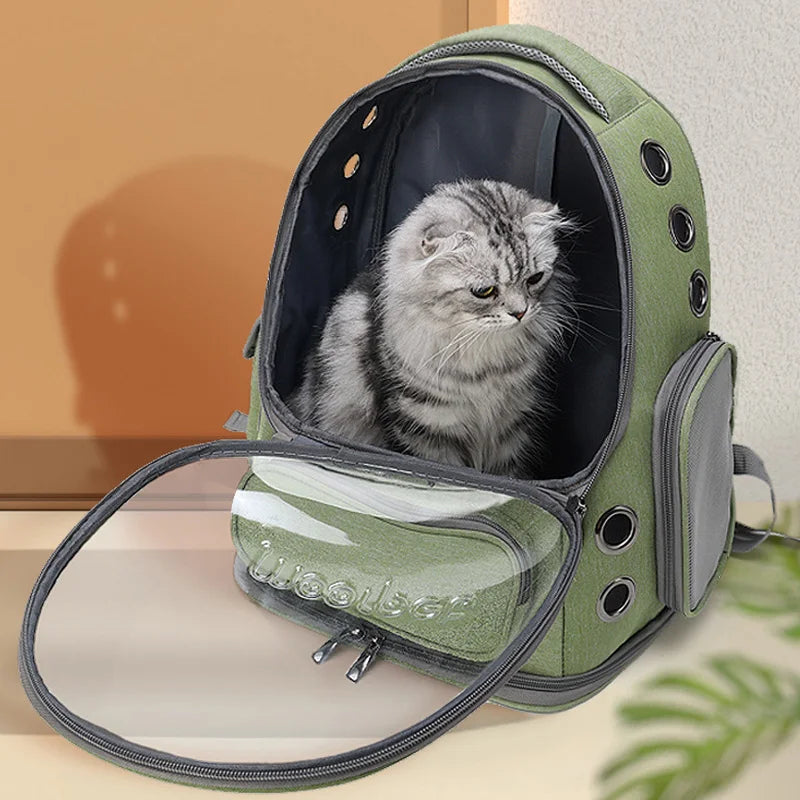 Sac à dos de transport transparent pour chat