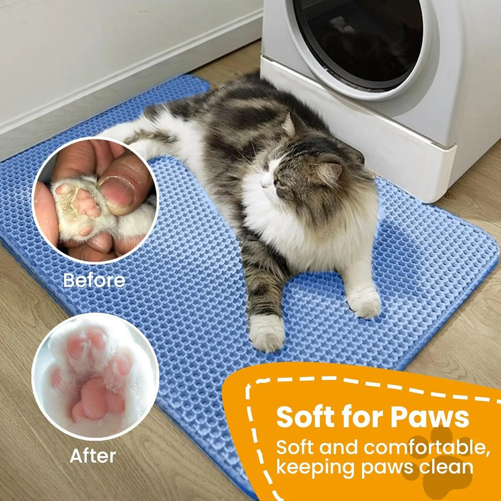 Tapis de récupération de litière pour chat à double couche