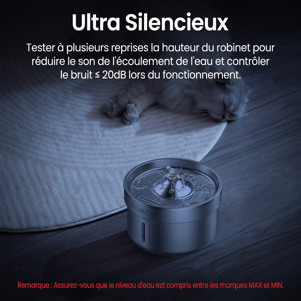 Fontaine à eau automatique en acier inoxydable pour animaux de compagnie, 2 L