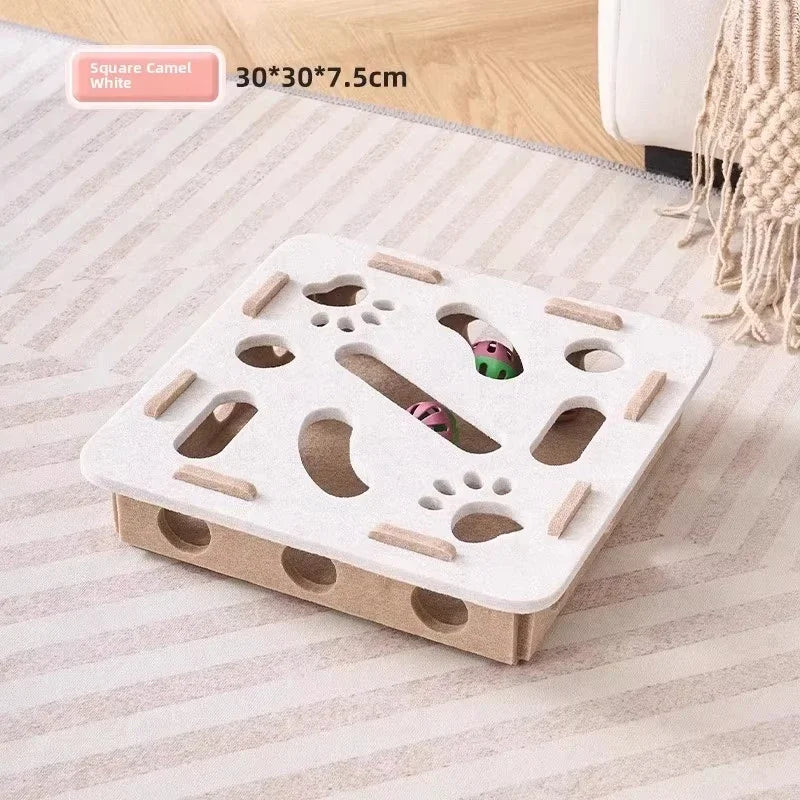 Jouet d'exercice pour chat en feutre en forme de boîte-puzzle