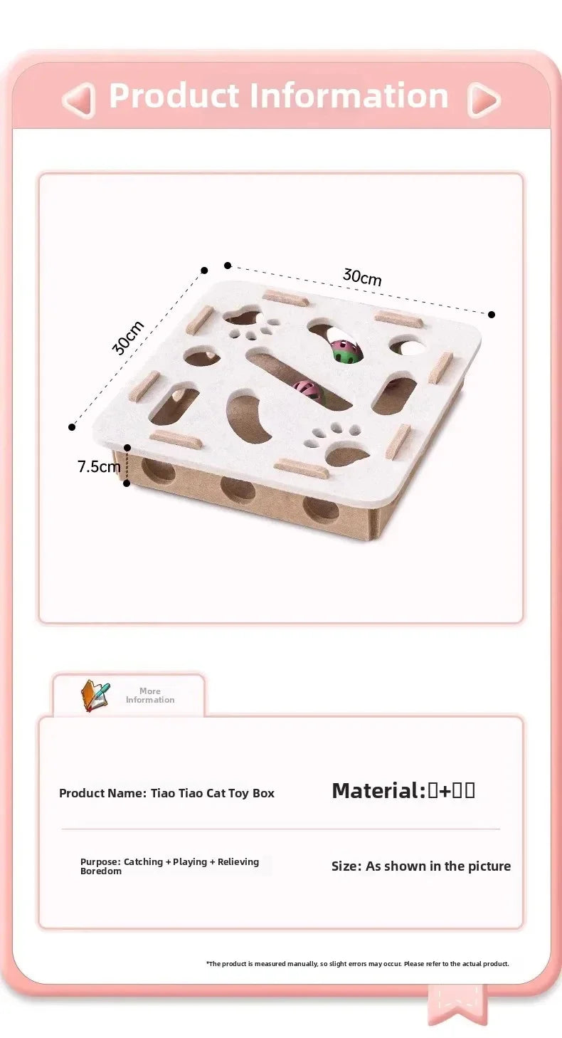 Jouet d'exercice pour chat en feutre en forme de boîte-puzzle