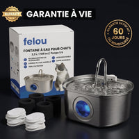 La Source — Fontaine à eau en acier inoxydable pour chats