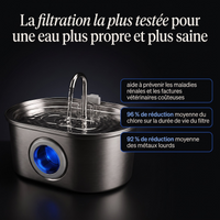 La Source — Fontaine à eau en acier inoxydable pour chats