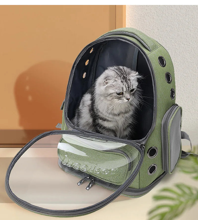 Sac à dos de transport transparent pour chat