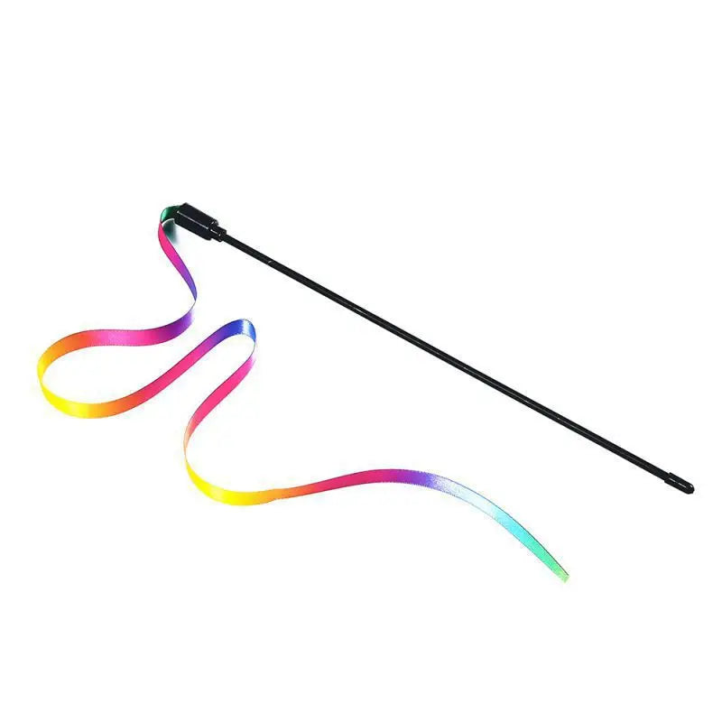 Baguette plume arc-en-ciel pour chat