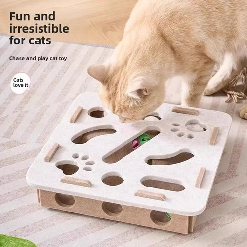 Jouet d'exercice pour chat en feutre en forme de boîte-puzzle