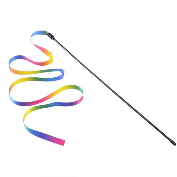 Baguette plume arc-en-ciel pour chat